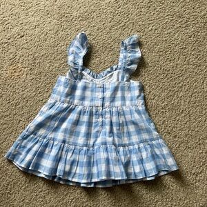Janie and Jack Blue Gingham Ruffle Blouse